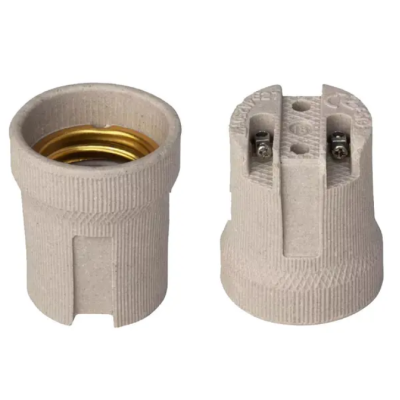 Патрон E27 керамика, накладной, белый, прямой