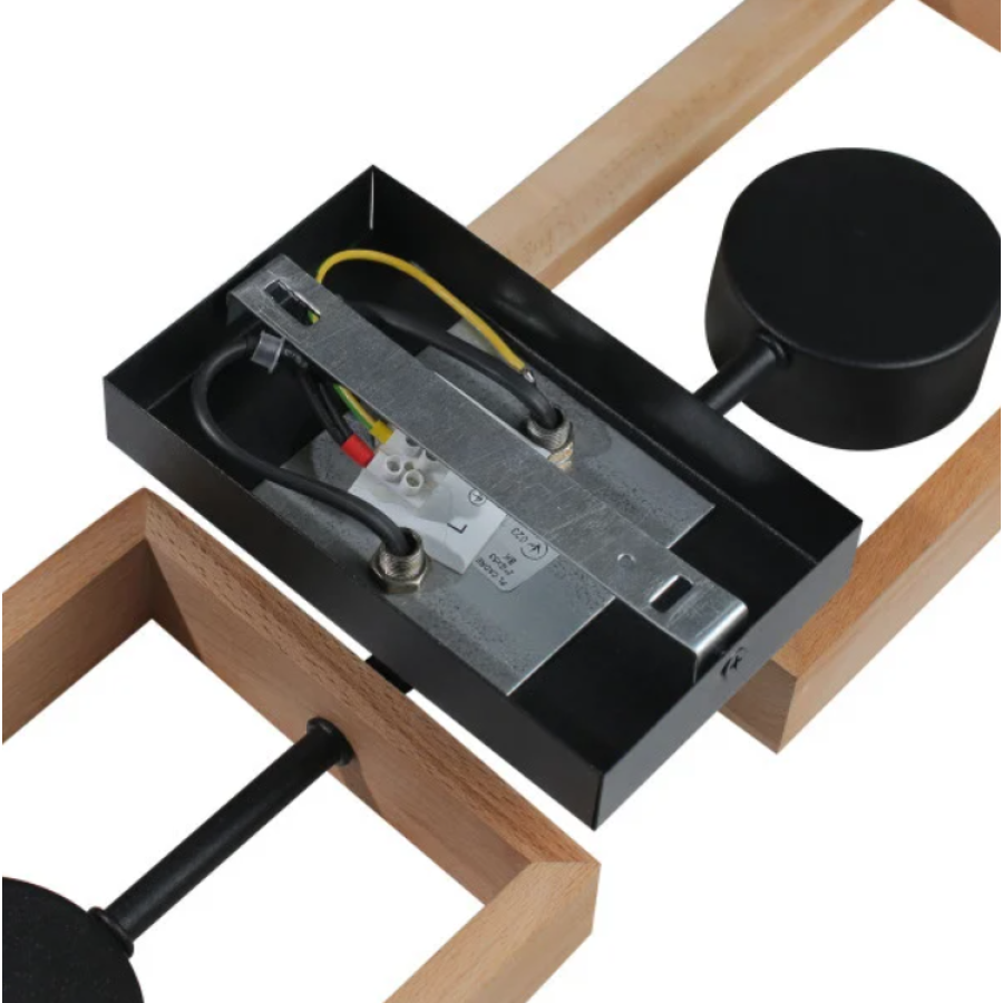 Потолочная люстра KARPATY 2xGX53, max. 12W, металл/дерево, черный LIGHT SET - фото 3
