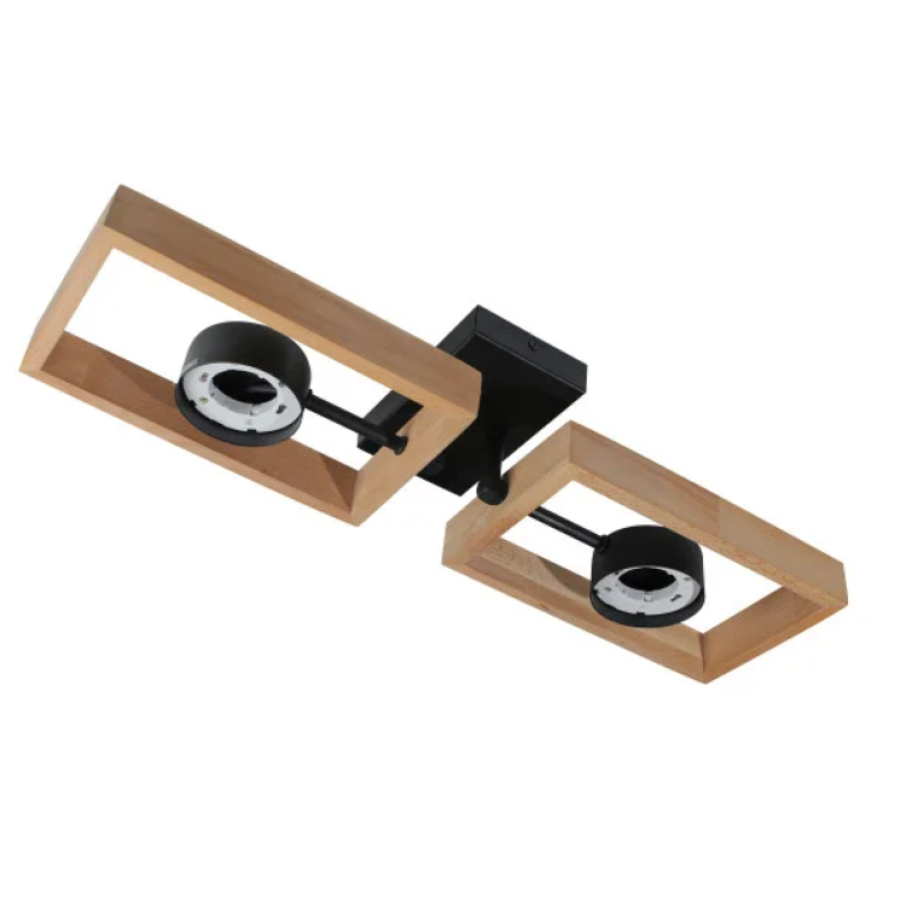 Потолочная люстра KARPATY 2xGX53, max. 12W, металл/дерево, черный LIGHT SET - фото 2