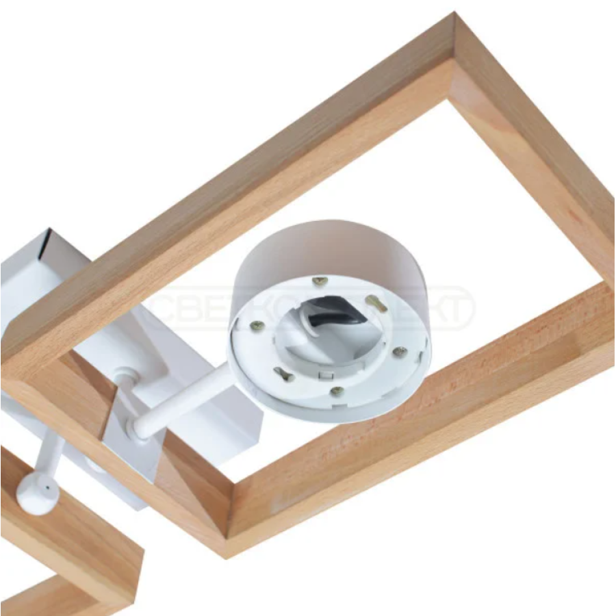 Потолочная люстра KARPATY 2xGX53, max.12W, металл/дерево, белый LIGHT SET - фото 4