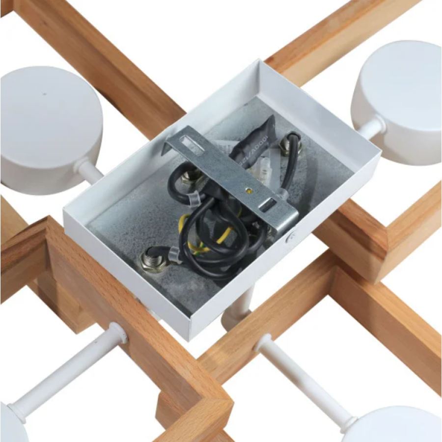 Потолочная люстра KARPATY 4xGX53, max.12W, металл/дерево, белый LIGHT SET - фото 3