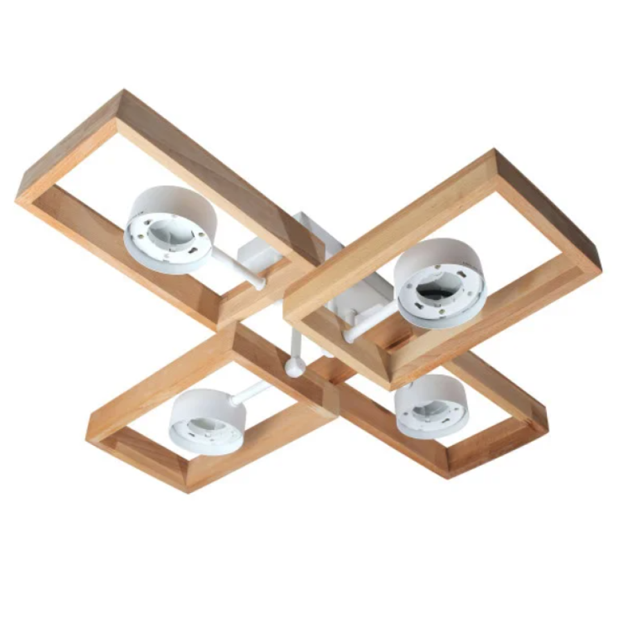 Потолочная люстра KARPATY 4xGX53, max.12W, металл/дерево, белый LIGHT SET - фото 2