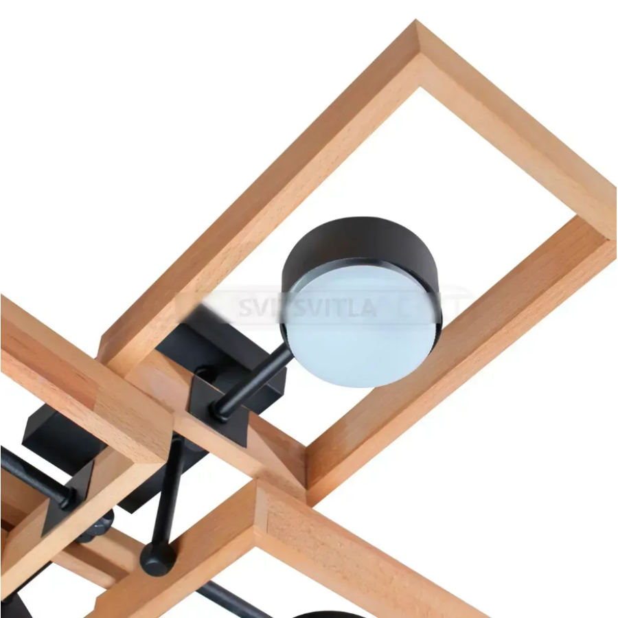 Потолочная люстра KARPATY 4xGX53, max.12W, металл/дерево,черный LIGHT SET - фото 3