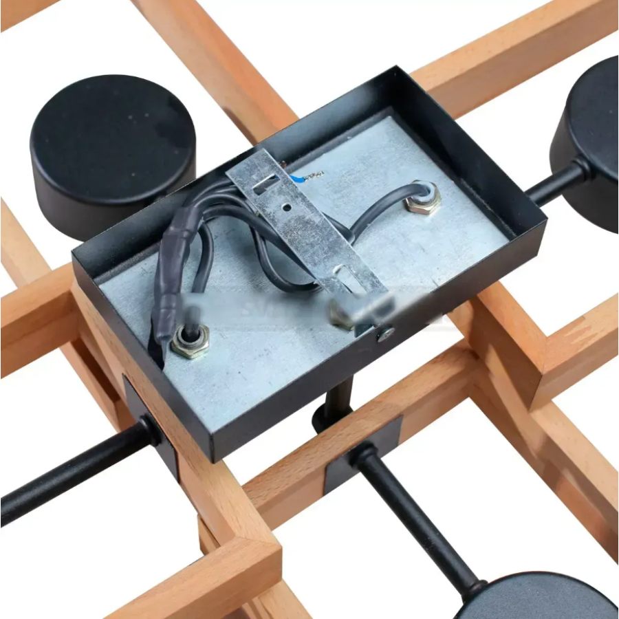 Потолочная люстра KARPATY 4xGX53, max.12W, металл/дерево,черный LIGHT SET - фото 4