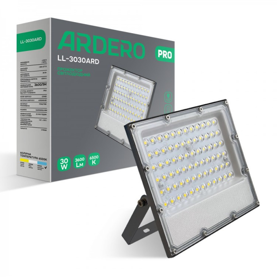 Прожектор светодиодный Feron LL-3030ARD 30W 6500K серый IP65 - фото 3