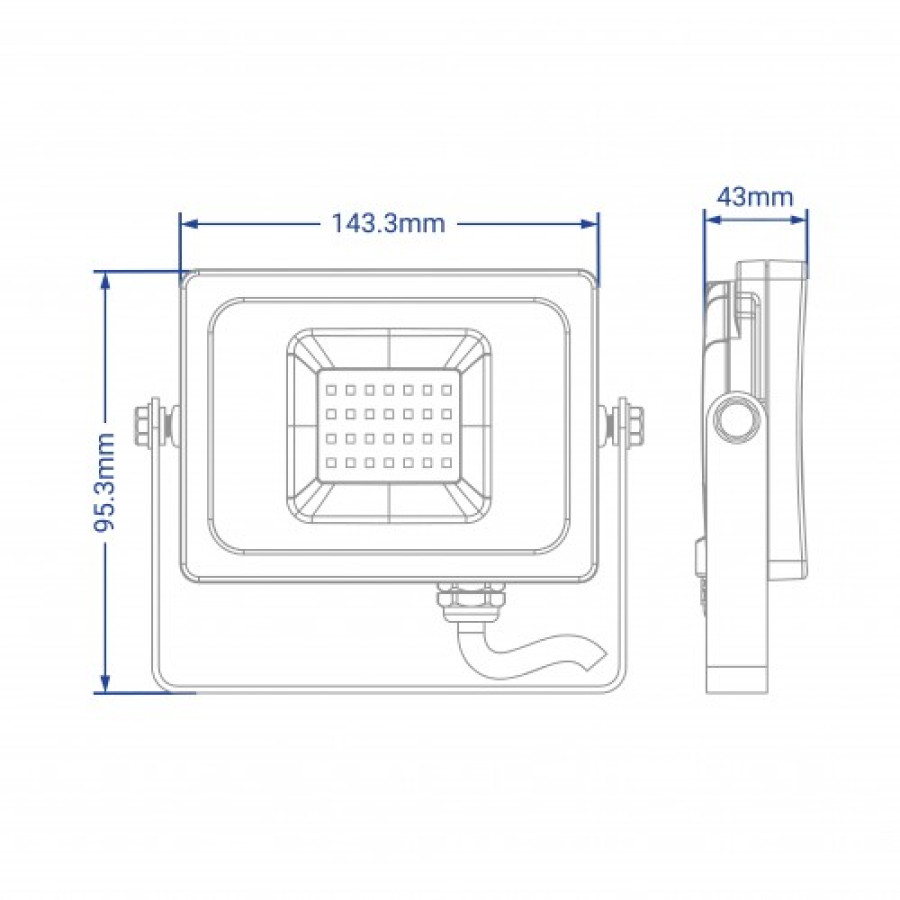 Прожектор светодиодный LL-9030 30W 6400K 230V Черный IP 65 - фото 7