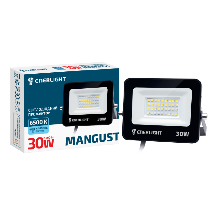 Прожектор светодиодный ENERLIGHT MANGUST 30Вт 6500К - фото 2