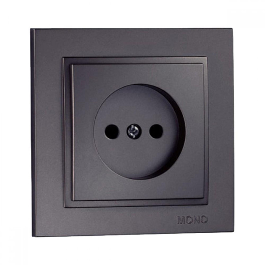 Розетка 1-я без заземления, Mono Electric, DESPINA (графит) - фото 1