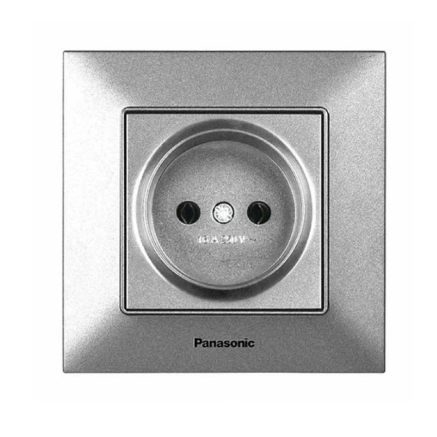 Розетка 1-я серебряная Panasonic Arkedia Slim (WNTC02012SL-UA) - фото 1