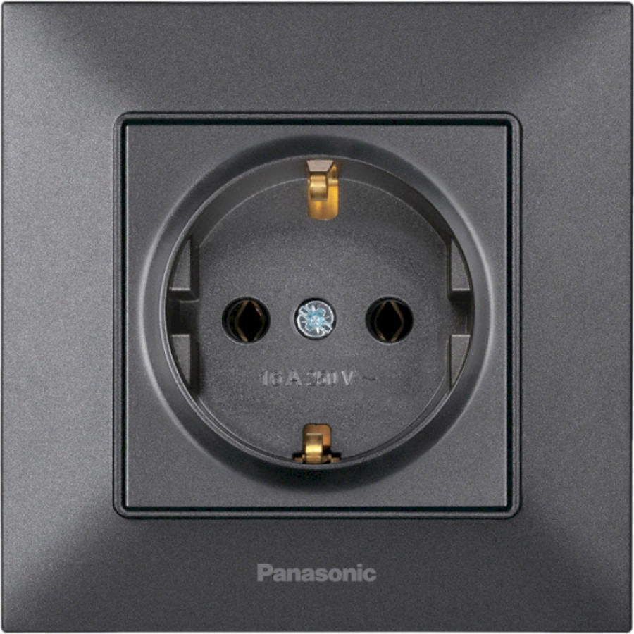 Розетка 1-я с/с дымчатая Panasonic Arkedia Slim (WNTC02022DG-UA) - фото 1