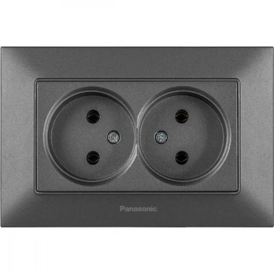 Розетка 2-а димчаста Panasonic Arkedia Slim (WNTC02042DG-UA)