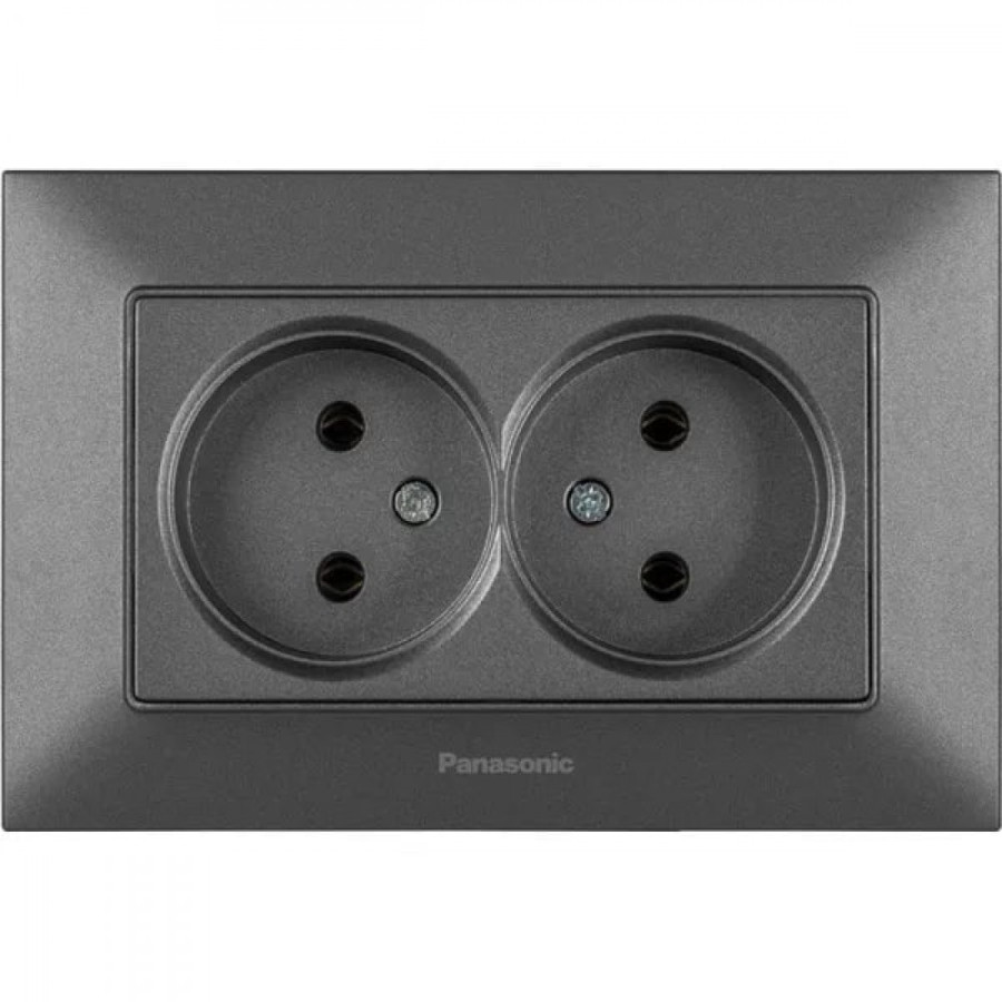 Розетка 2-я дымчатая Panasonic Arkedia Slim (WNTC02042DG-UA) - фото 1