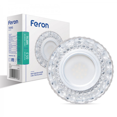 Спот Feron 7095 MR16 прозрачный с подсветкой LED