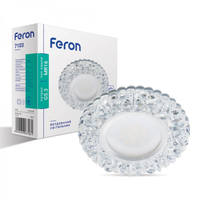 Спот Feron 7301 MR16 прозрачный с подсветкой LED