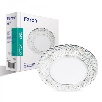 Спот Feron 7315 5W прозрачный с подсветкой LED