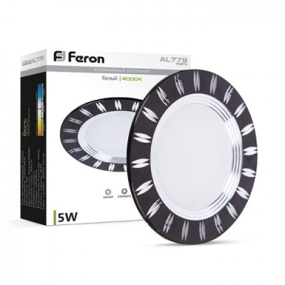 Спот Feron AL779 5W чорний 4000Lm 4000K