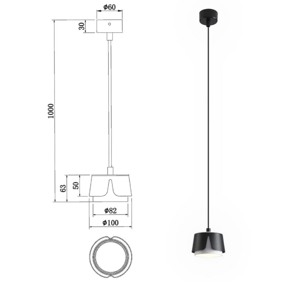 Светильник 10526 TELA 1xGX53-R-100x1000-BLACK/WHITE-220-IP20 - фото 3