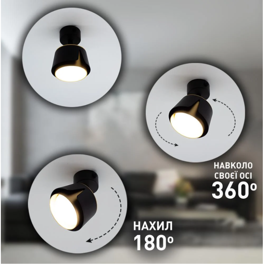Светильник 10528 TELA 1xGX53-R-DL-100x135-BLACK/GOLD-220-IP20 - фото 3