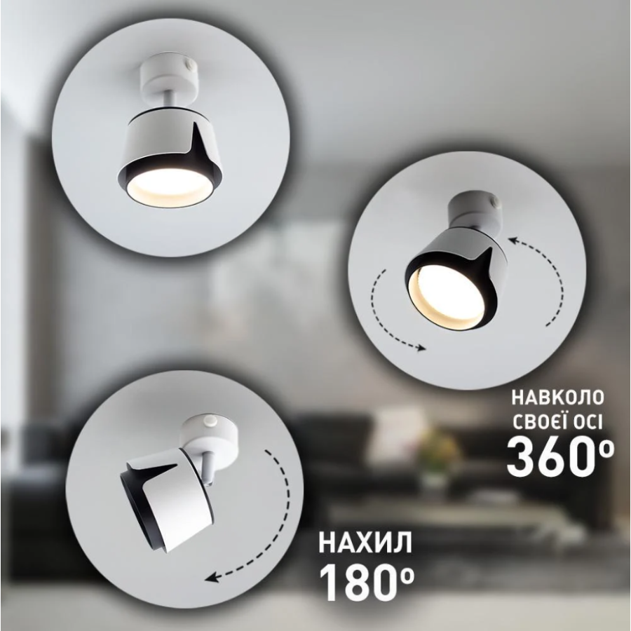 Светильник 10530 TELA 1xGX53-R-DL-100x135-WHITE/BLACK-220-IP20 - фото 3