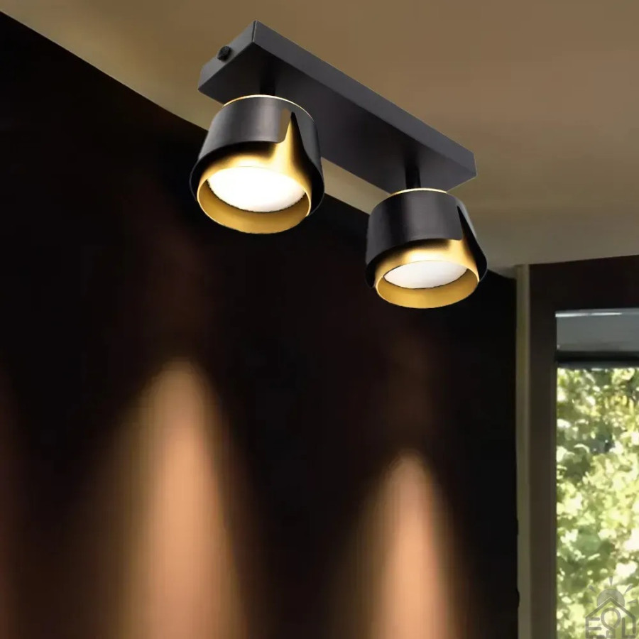 Светильник 10531 TELA 2xGX53-2R-DL-270x100x130-BLACK/GOLD-220-IP20 - фото 3