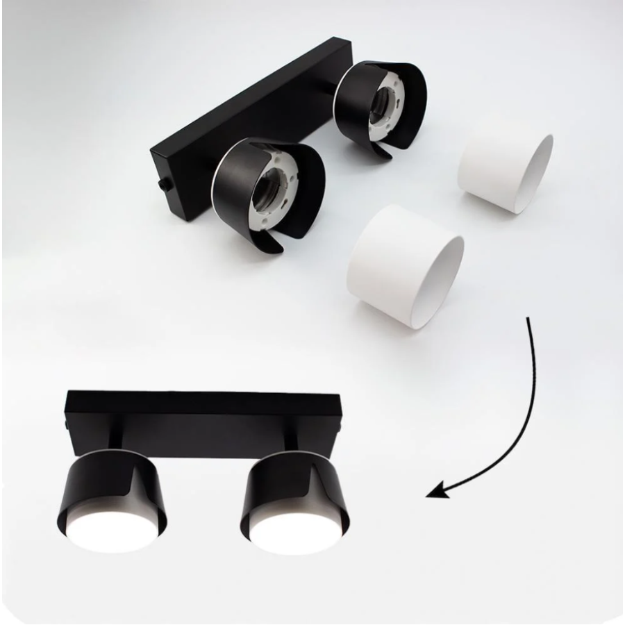 Светильник 10532 TELA 2xGX53-2R-DL-270x100x130-BLACK/WHITE-220-IP20 - фото 4