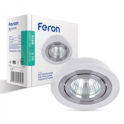 Светильник Feron спот DL6110 MR16 белый круг G5.3