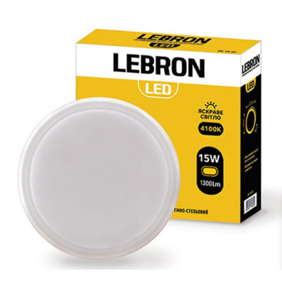 Светильник LEBRON LED L-WLR 15W круглый 4100К 1300Lm IP65 - фото 1