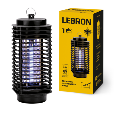 Светильник LEBRON для уничтожения насекомых, 3W, ультрафиолетовый