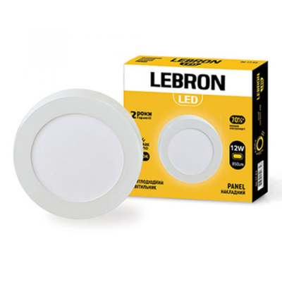 Светильник LED LEBRON L-PRS-1241 12W накладной 4100К с блоком питания