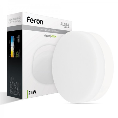 Светильник накладной светодиодный круглый Feron AL514 24W 1800lm 4000K