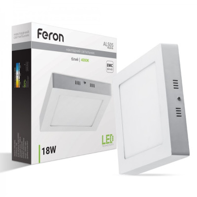 Светильник накладной светодиодный квадратный Feron AL505 18W 1350lm