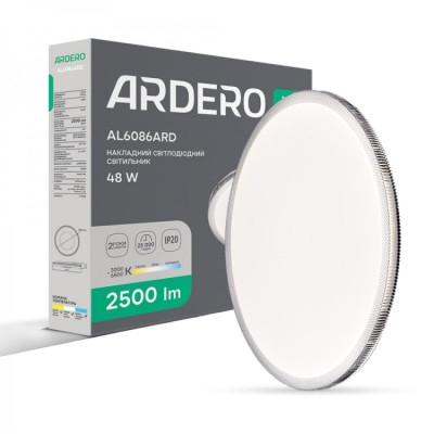 Светильник светодиодный Feron AL6086ARD 48W 3000/4000/6500K черный