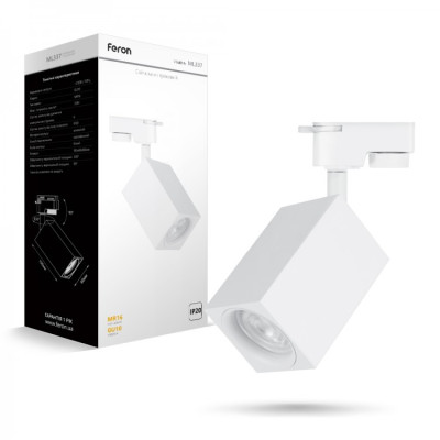 Светильник трековый Feron ML337 MR16/GU10 белый, квадрат