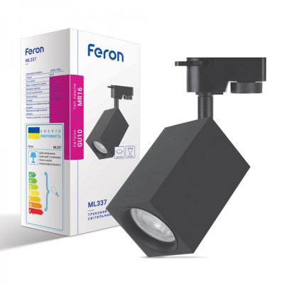 Светильник трековый Feron ML337 MR16/GU10 черный, квадрат