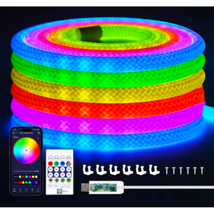 Светодиодная плетеная лента (5м250LED) 5v-RGB - фото 1