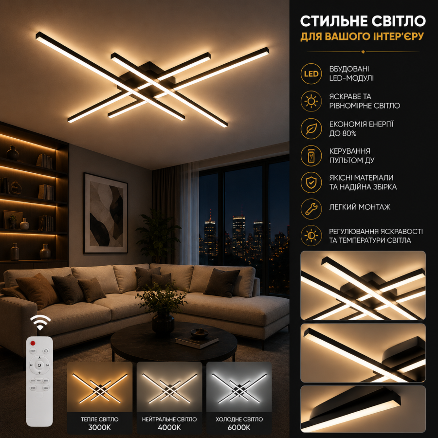 Светодиодный светильник Ardero AL6183ARD NAVIGATOR 44Вт черный - фото 1