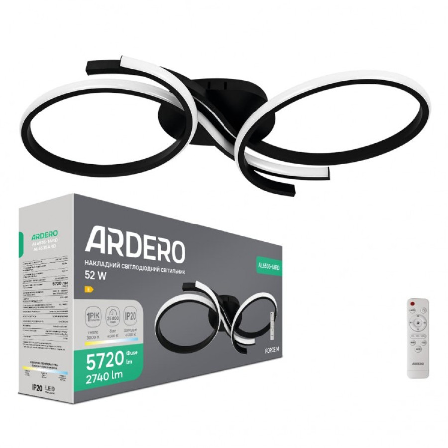 Светодиодный светильник Ardero AL6535-1ARD FORCE M 52Вт черный - фото 6