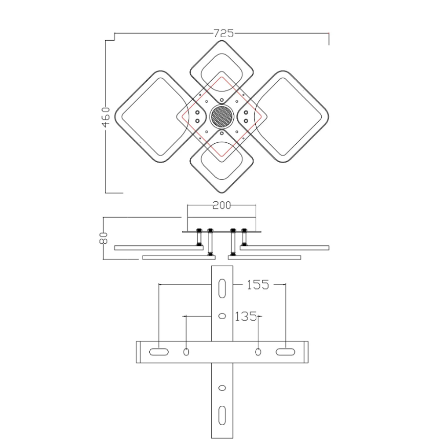 Управляемая МУЗЫКАЛЬНАЯ светодиодная люстра 10590 OVAL RGB MUSIC 80W 5S-SMART-725x460x80-BLACK-220-IP20 - фото 8