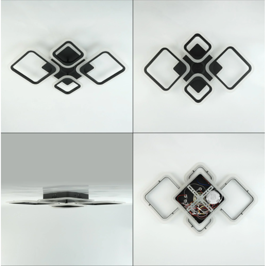 Управляемая МУЗЫКАЛЬНАЯ светодиодная люстра 10590 OVAL RGB MUSIC 80W 5S-SMART-725x460x80-BLACK-220-IP20 - фото 7