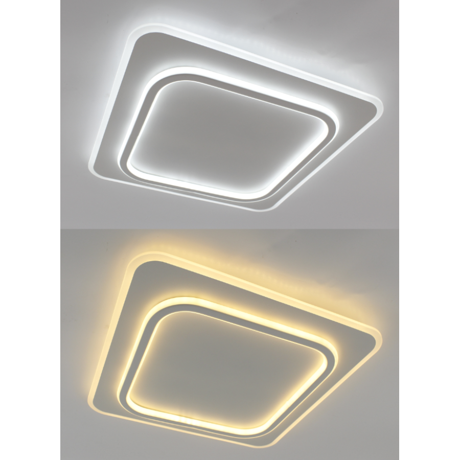 Управляемая светодиодная люстра 10106 VEGA dual 80W 2S-ON/OFF-450*450*45-WHITE/WHITE-220-IP - фото 4