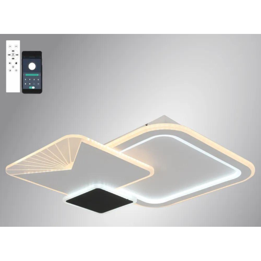Управляемая светодиодная люстра 10209 COMETA-105W-3S-APP-500x60-WHITE/BLACK-220-IP20 - фото 2