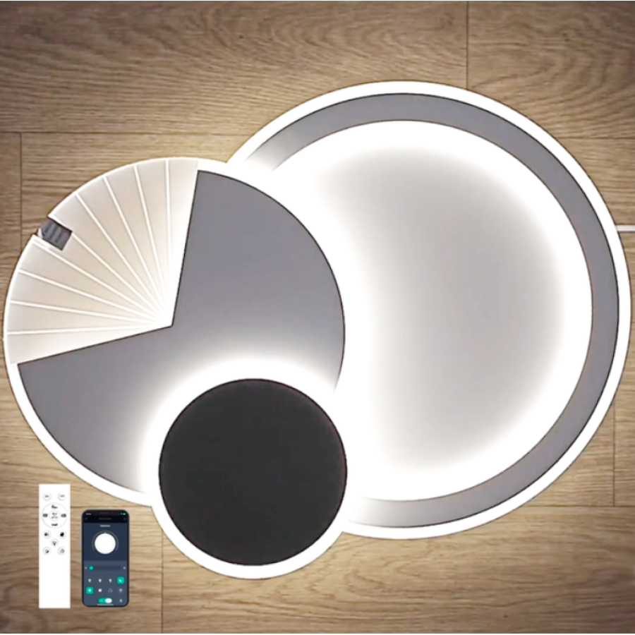 Управляемая светодиодная люстра 10210 COMETA-90W-3R-APP-500x60-WHITE/BLACK-220-IP20 - фото 4