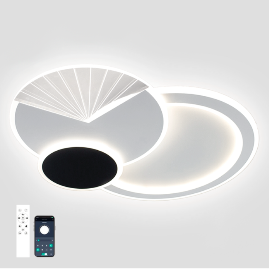 Управляемая светодиодная люстра 10210 COMETA-90W-3R-APP-500x60-WHITE/BLACK-220-IP20 - фото 1