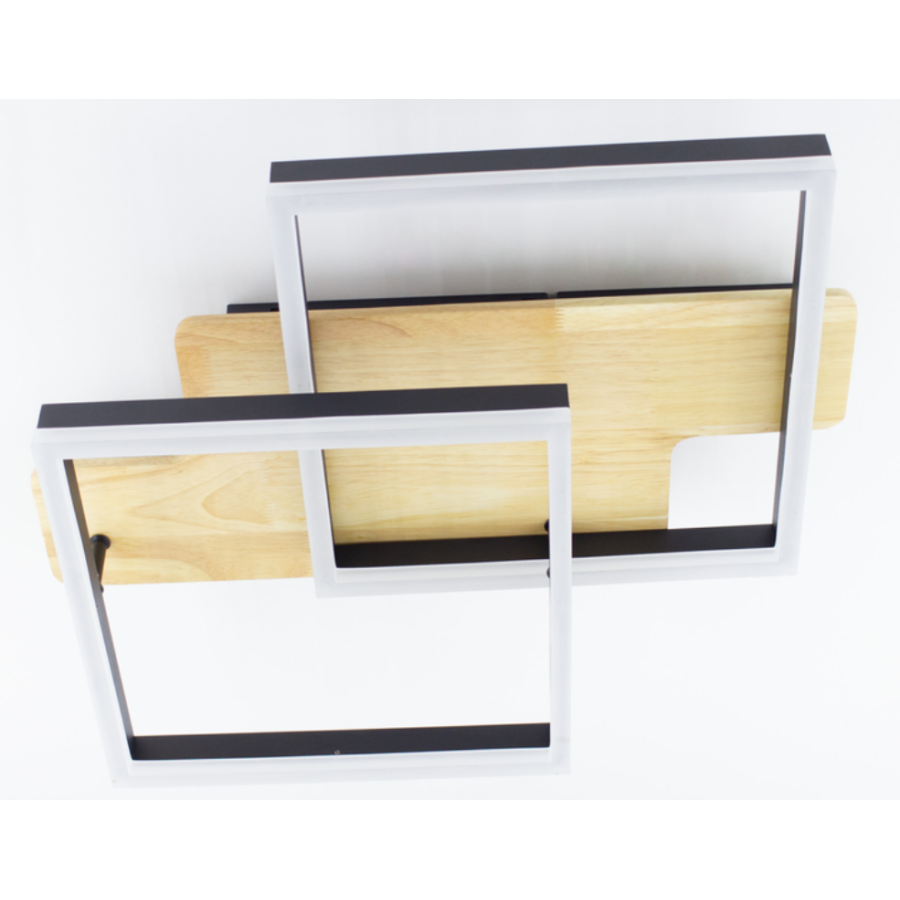 Управляемая светодиодная люстра 10218 WOODY 85W-2S-APP-500*430*135-BLACK/WOOD-220-IP20 - фото 4