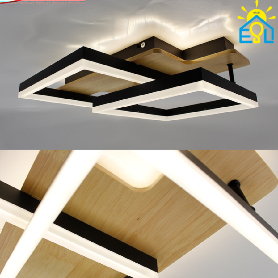 Управляемая светодиодная люстра 10218 WOODY 85W-2S-APP-500*430*135-BLACK/WOOD-220-IP20 - фото 7