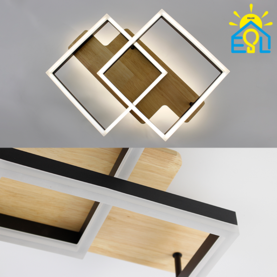 Управляемая светодиодная люстра 10218 WOODY 85W-2S-APP-500*430*135-BLACK/WOOD-220-IP20 - фото 8