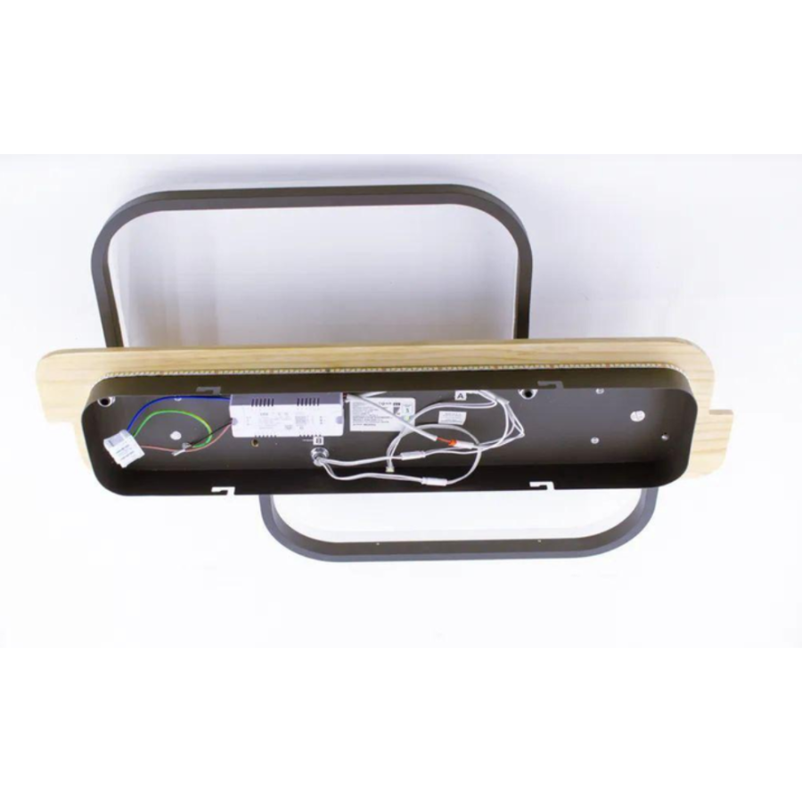 Управляемая светодиодная люстра 10221 WOODY 95W-2SQ-APP-650*420*135-BLACK/WOOD-220-IP20 - фото 6