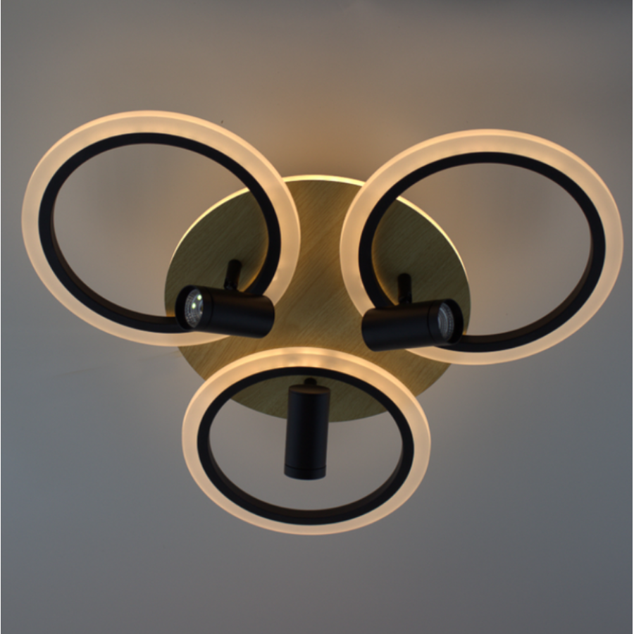Управляемая светодиодная люстра 10224 WOODY 70W-3LR-APP-582*115-BLACK/WOOD-220-IP20 - фото 14