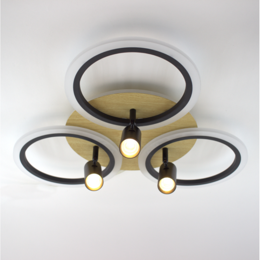 Управляемая светодиодная люстра 10224 WOODY 70W-3LR-APP-582*115-BLACK/WOOD-220-IP20 - фото 9