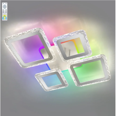 Управляемая светодиодная люстра 10303 OVAL ICE RGB 75W 5S-APP-725-500-93-WHITE/CLEAR-220-IP20